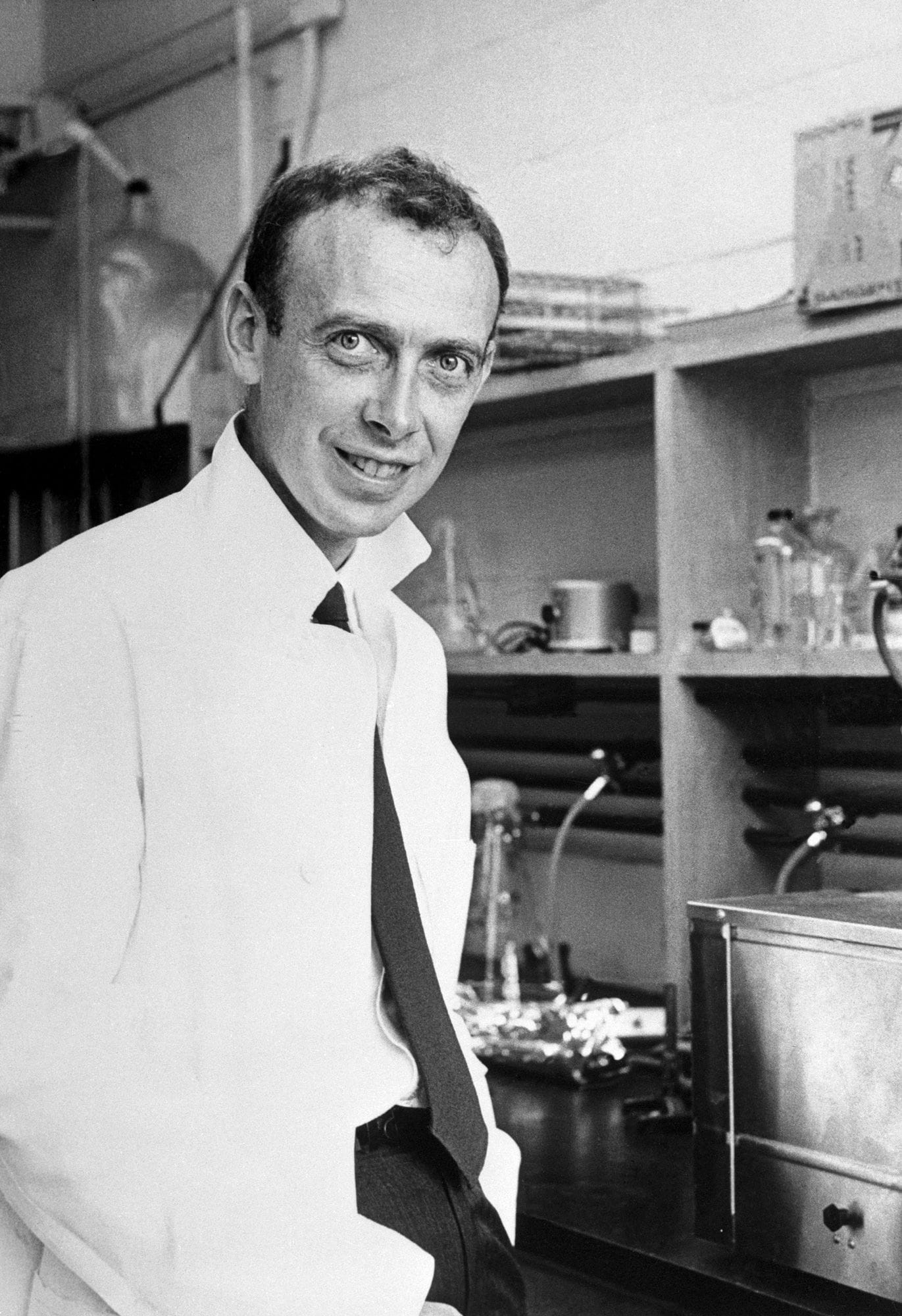 James Watson in a laboratory as a young man